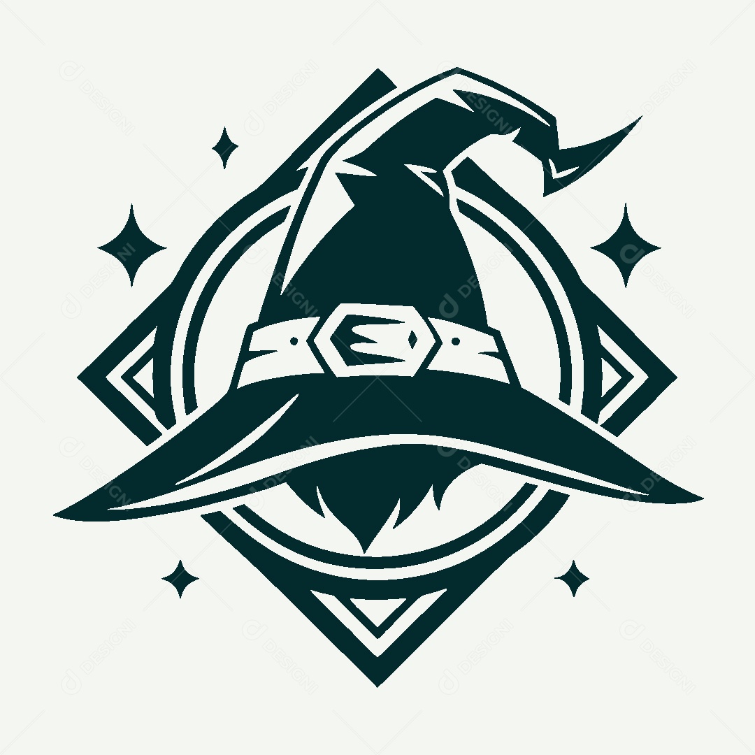 Modelo de Logo de Bruxa Vetor EPS