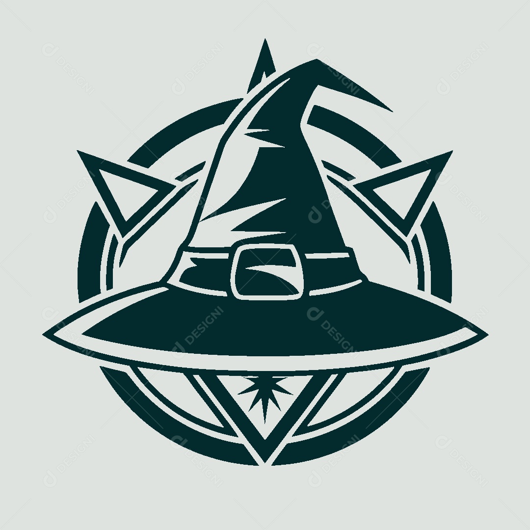 Modelo de Logo de Bruxa Vetor EPS