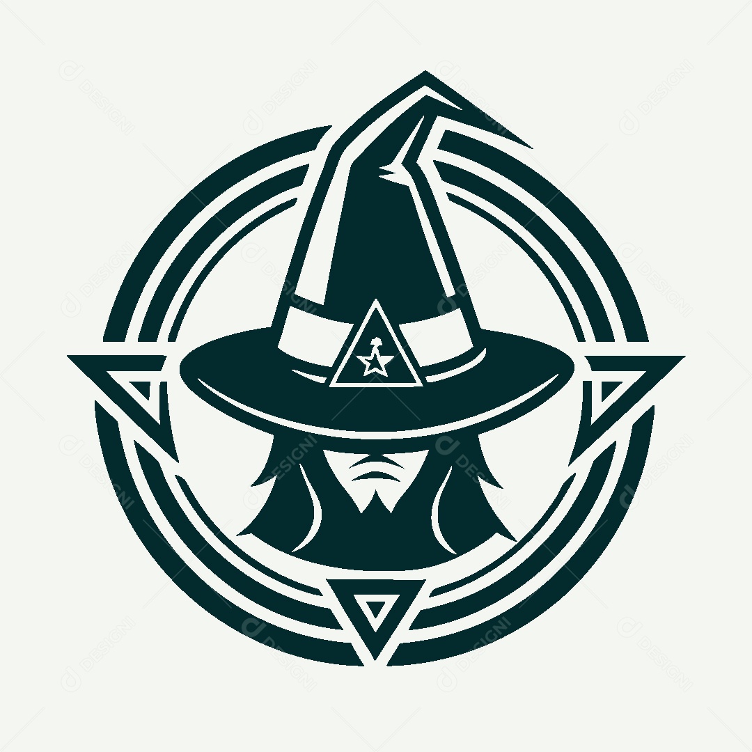 Modelo de Logo de Bruxa Vetor EPS