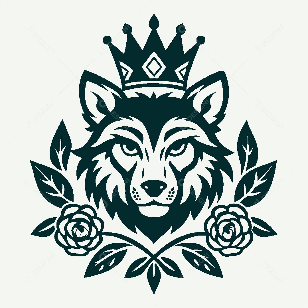 Modelo de Logo de Lobo Vetor EPS