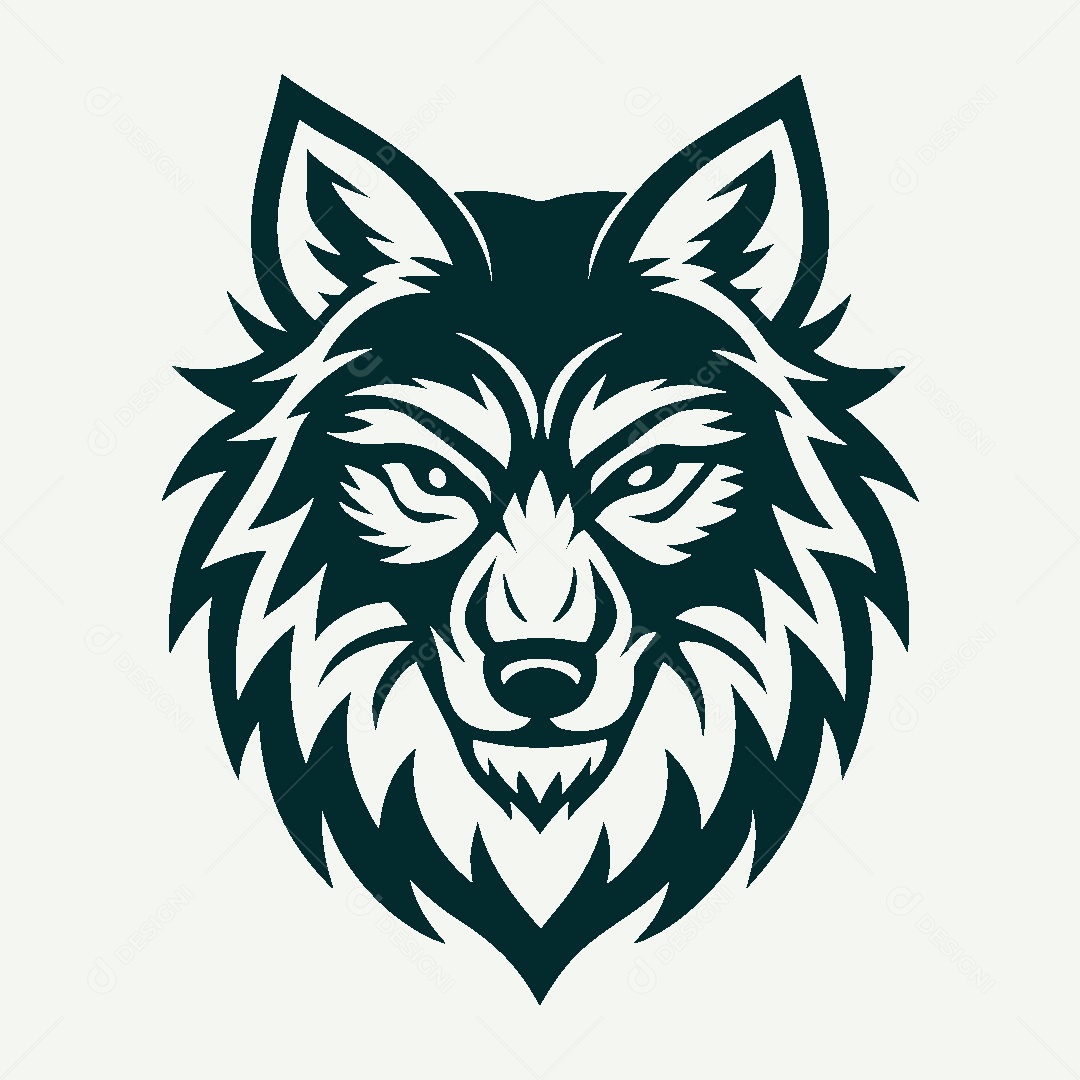 Modelo de Logo de Lobo Vetor EPS