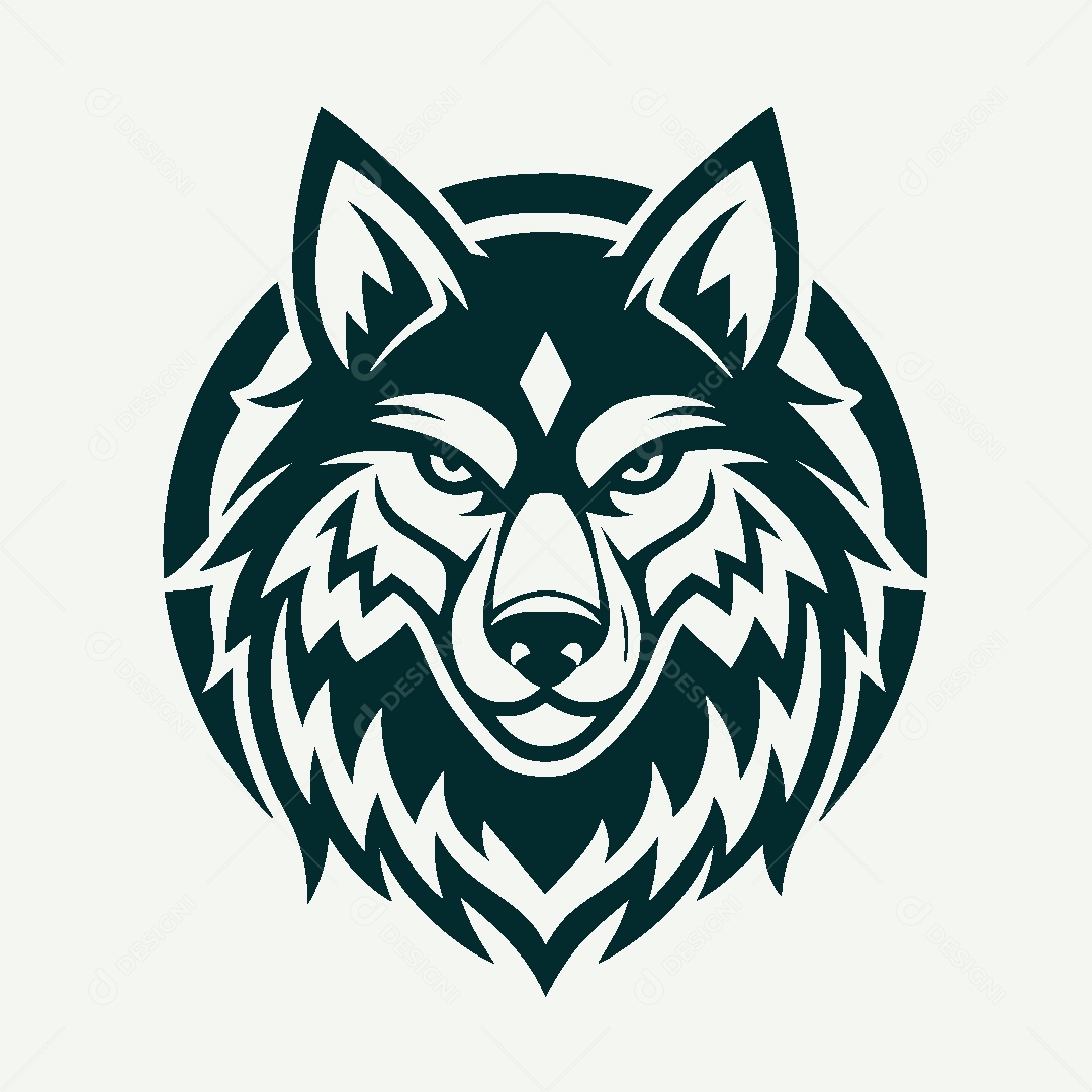 Modelo de Logo de Lobo Vetor EPS