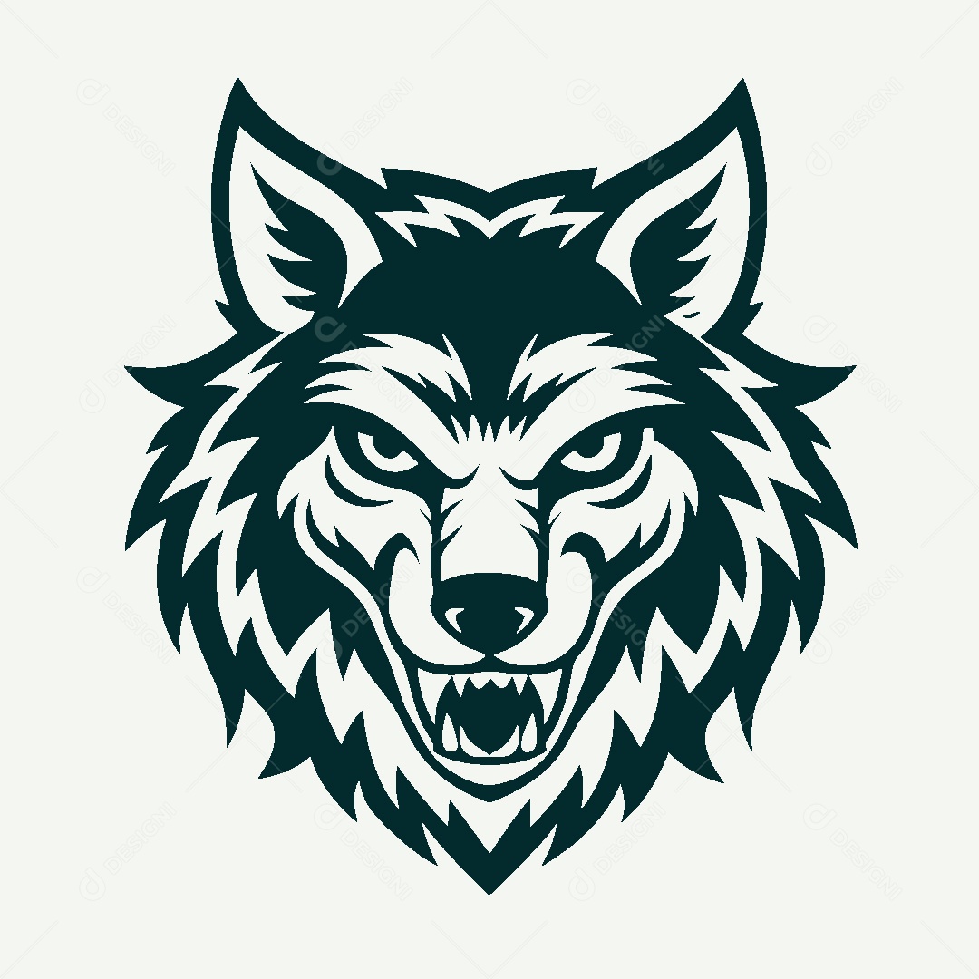 Modelo de Logo de Lobo Vetor EPS