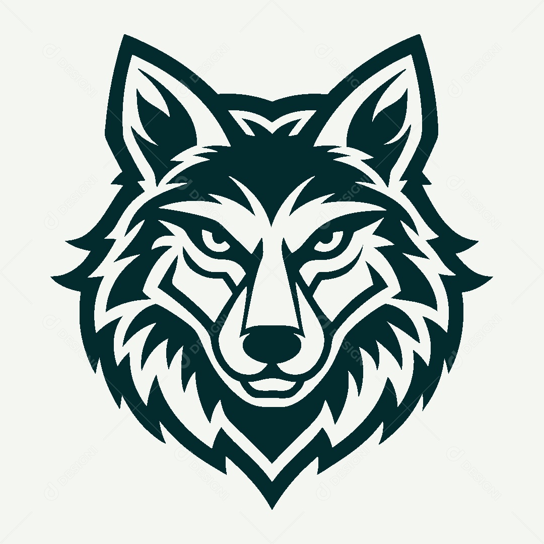 Modelo de Logo de Lobo Vetor EPS