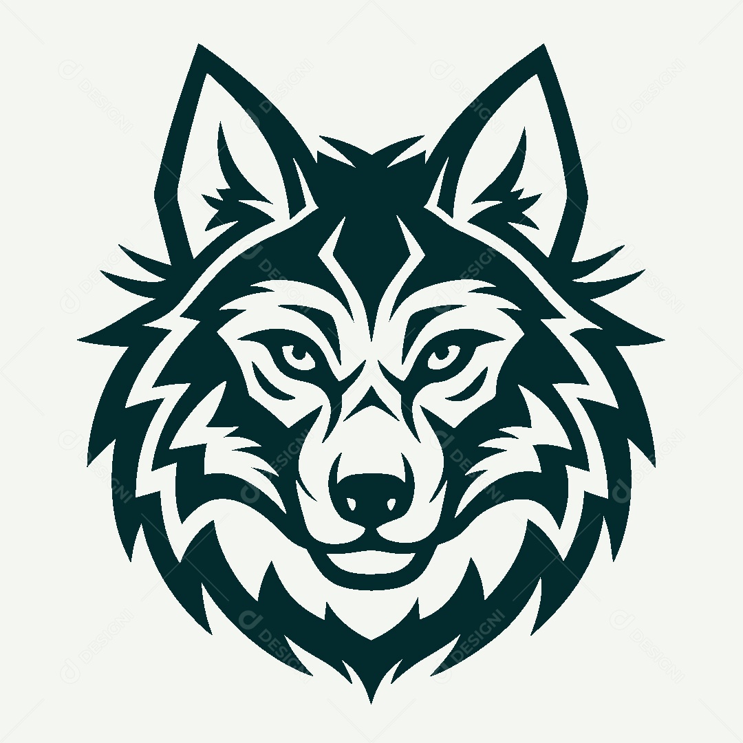Modelo de Logo de Lobo Vetor EPS