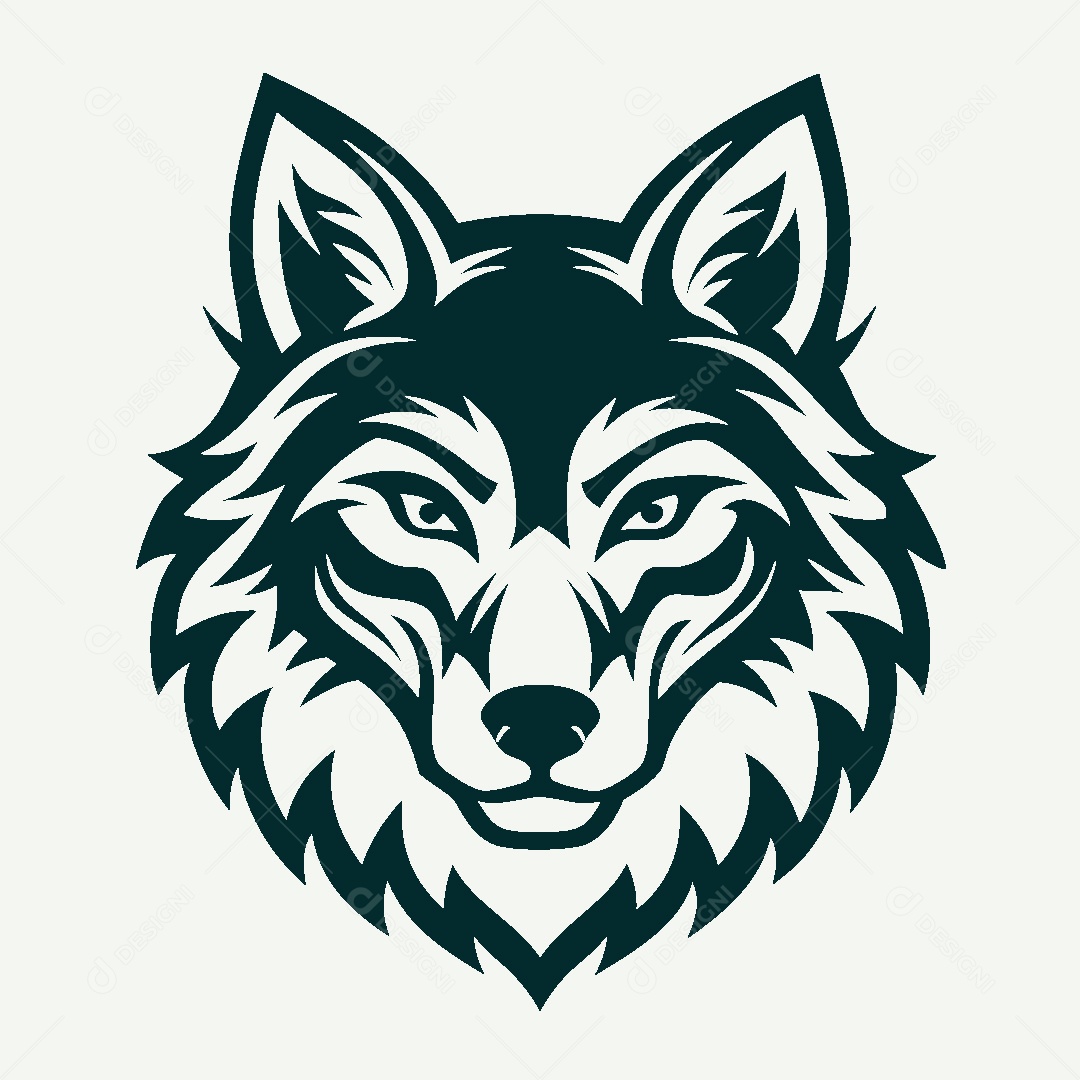 Modelo de Logo de Lobo Vetor EPS