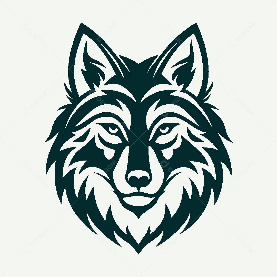 Modelo de Logo de Lobo Vetor EPS