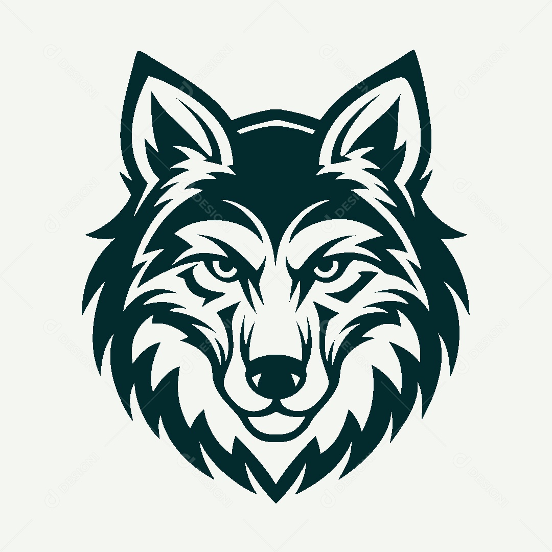 Modelo de Logo de Lobo Vetor EPS