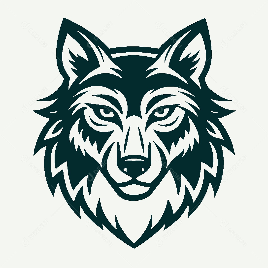 Modelo de Logo de Lobo Vetor EPS