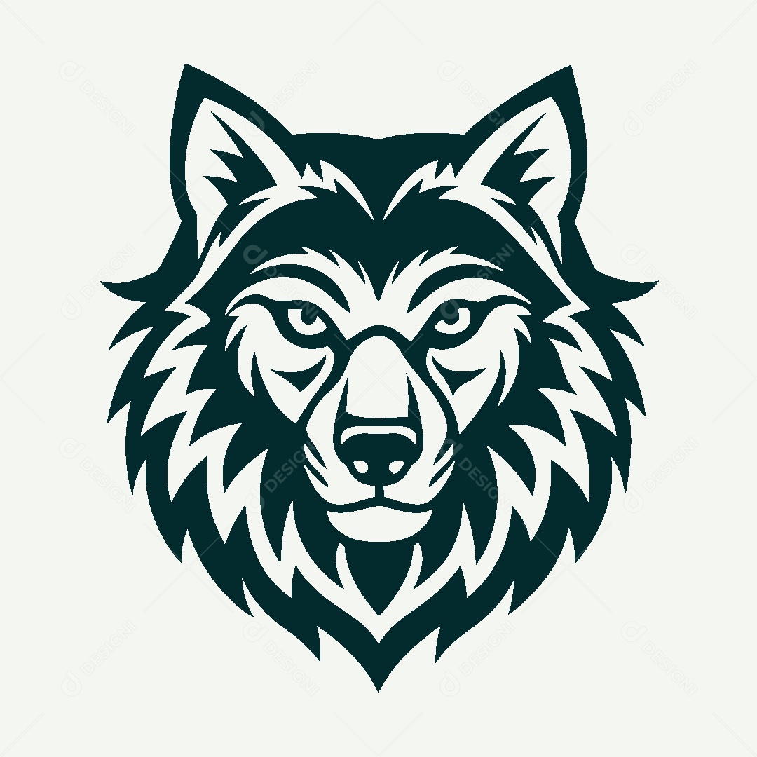 Modelo de Logo de Lobo Vetor EPS