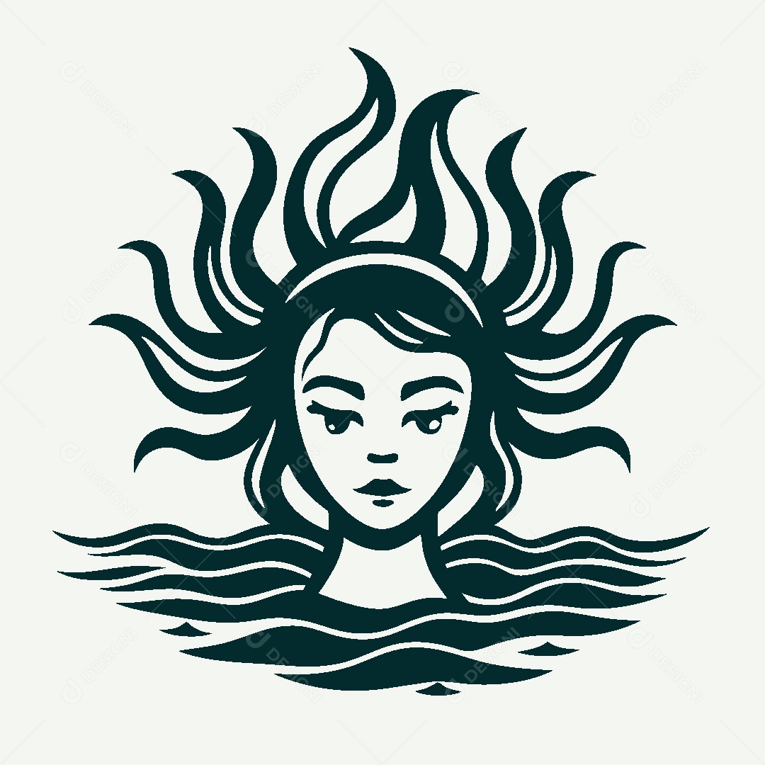 Modelo de Logo de Medusa Vetor EPS