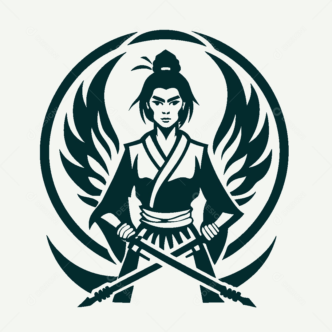 Modelo de Logo de Samurai Vetor EPS