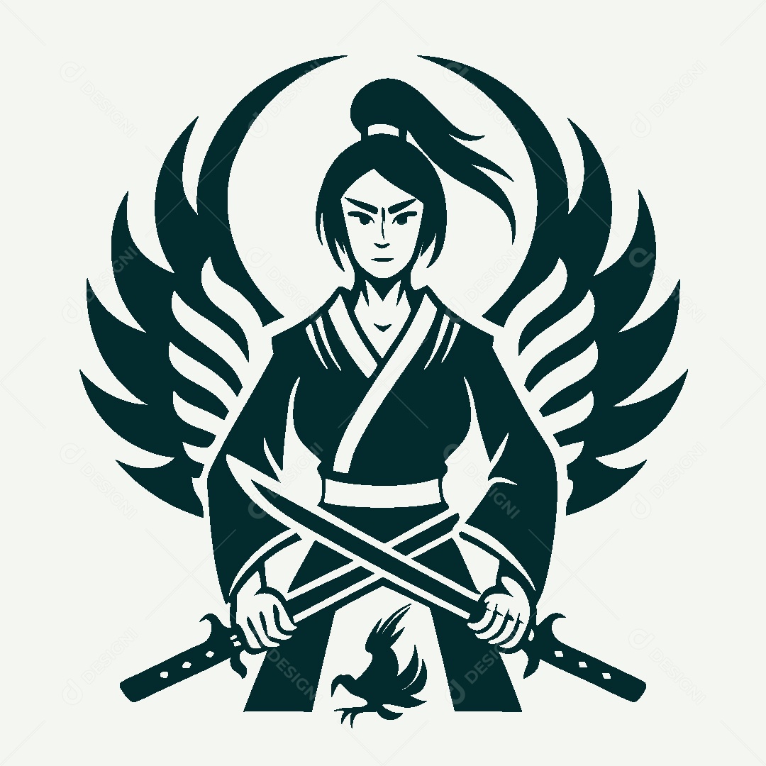 Modelo de Logo de Samurai Vetor EPS