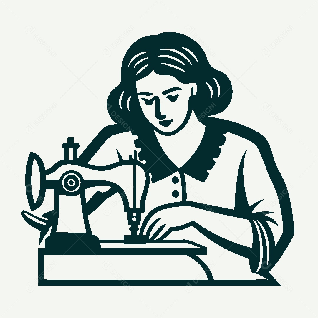 Modelo de Logo de Costura Vetor EPS