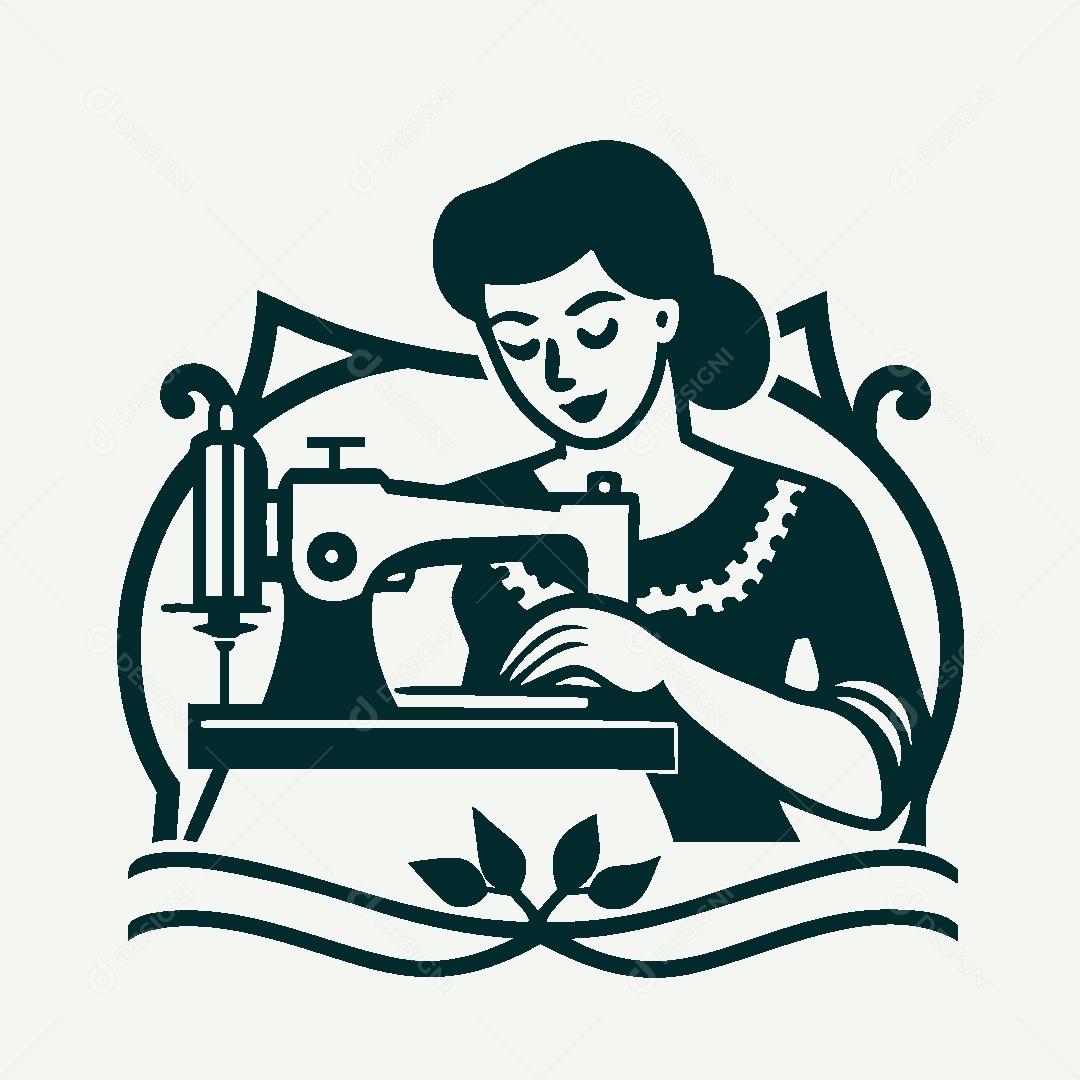 Modelo de Logo de Costura Vetor EPS