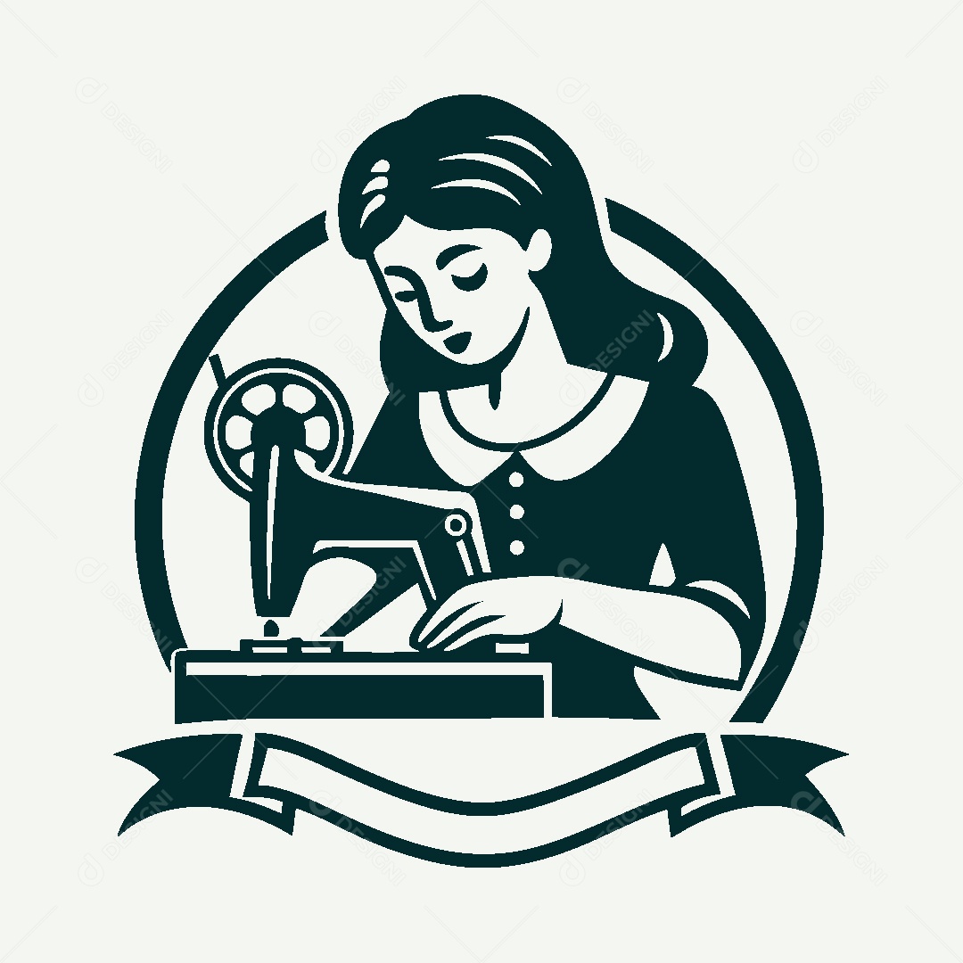 Modelo de Logo de Costura Vetor EPS