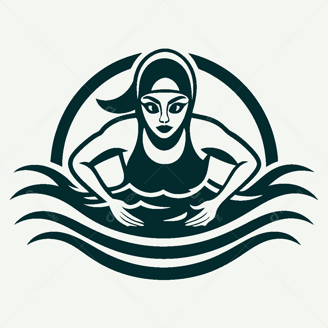 Modelo de Logo de Natação Vetor EPS