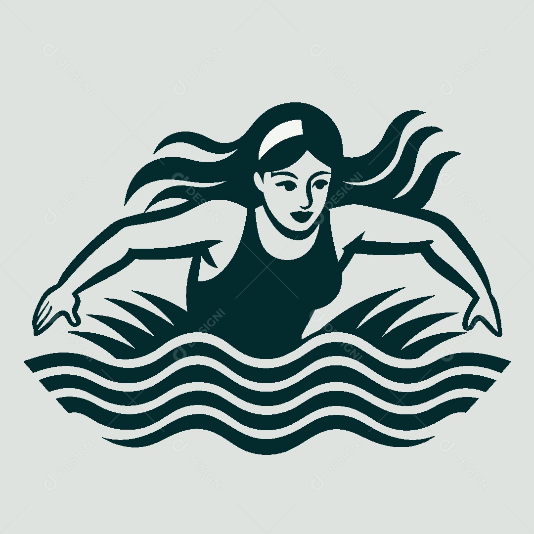 Modelo de Logo de Natação Vetor EPS
