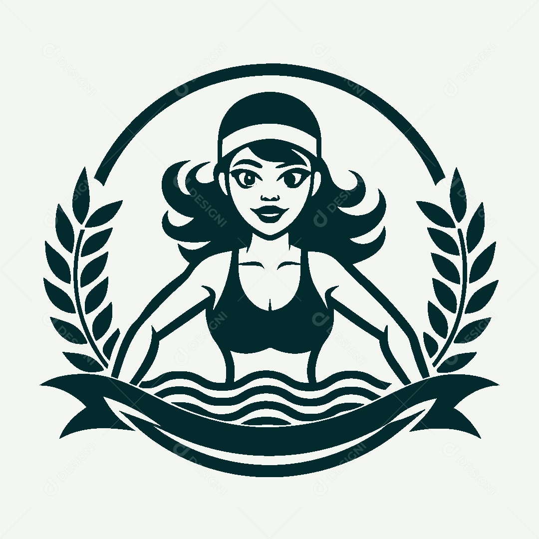 Modelo de Logo de Natação Vetor EPS