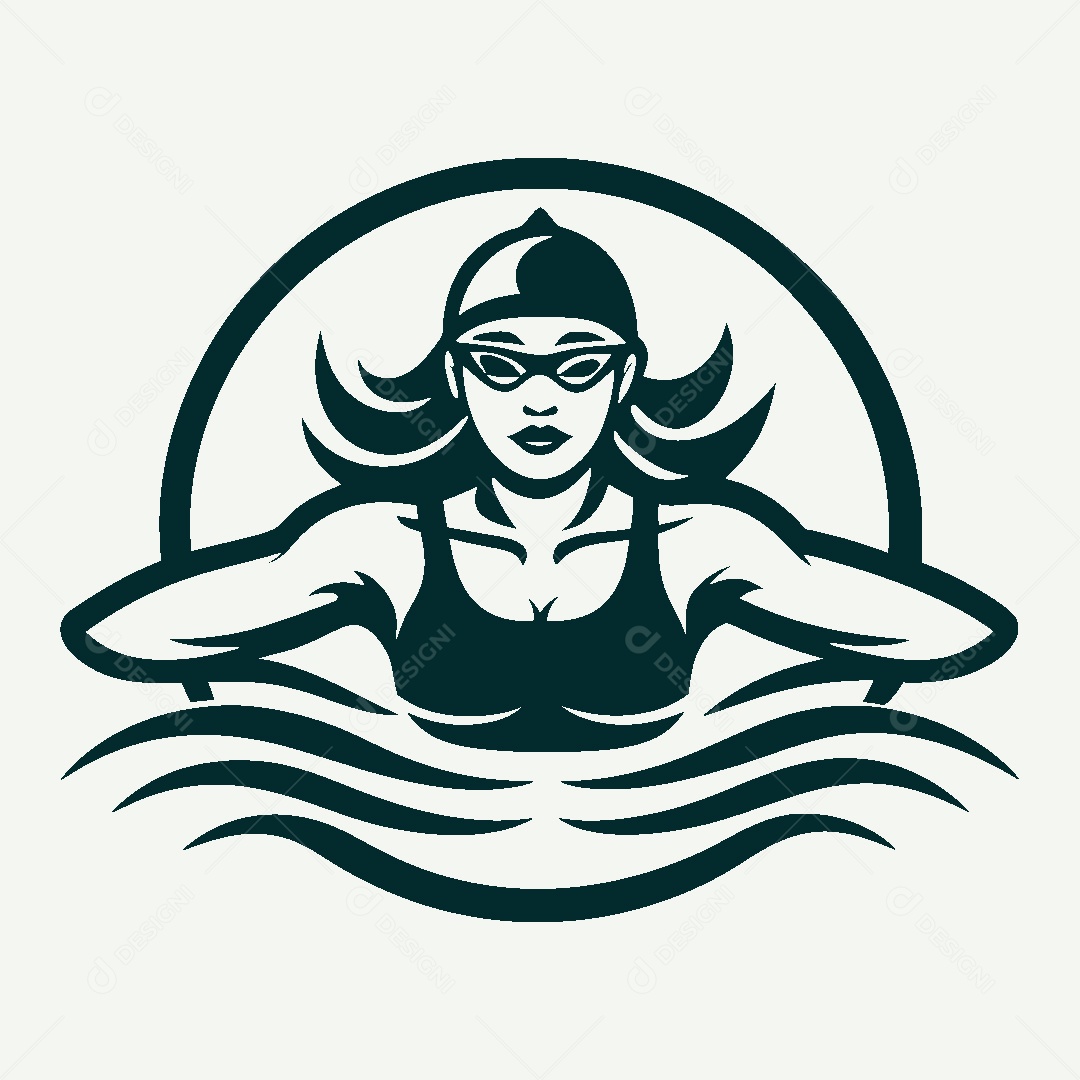 Modelo de Logo de Natação Vetor EPS