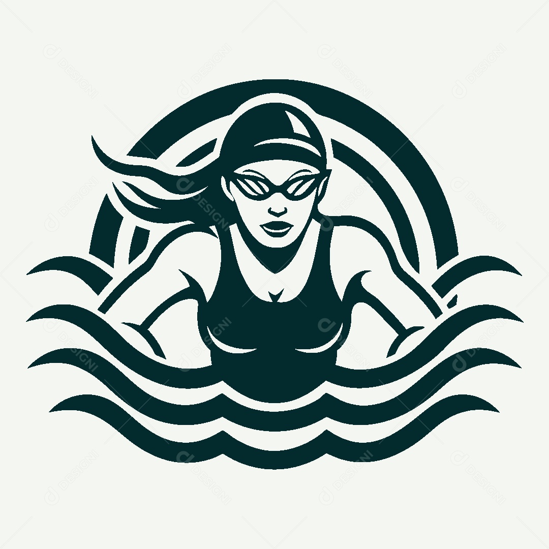 Modelo de Logo de Natação Vetor EPS