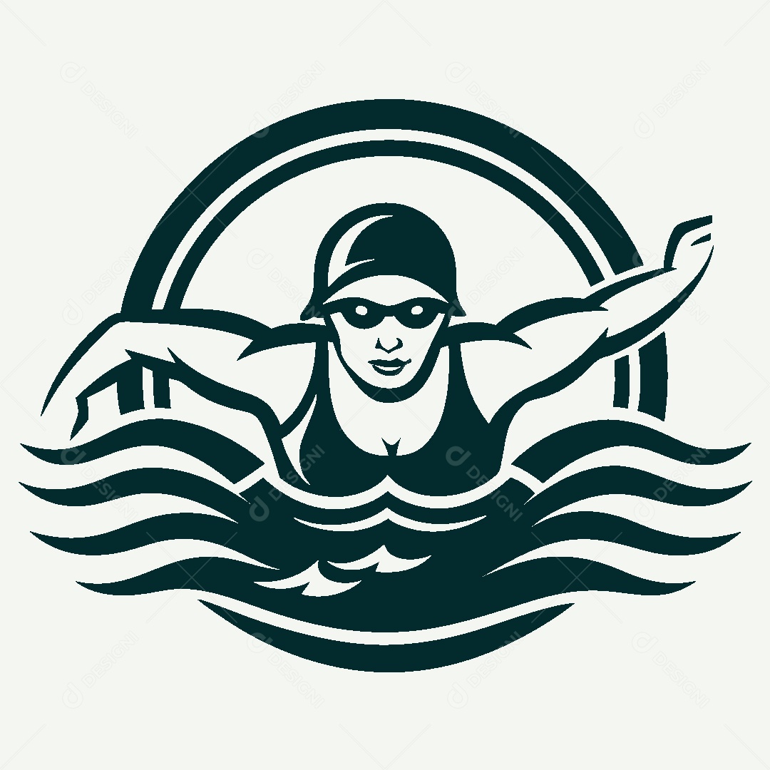 Modelo de Logo de Natação Vetor EPS