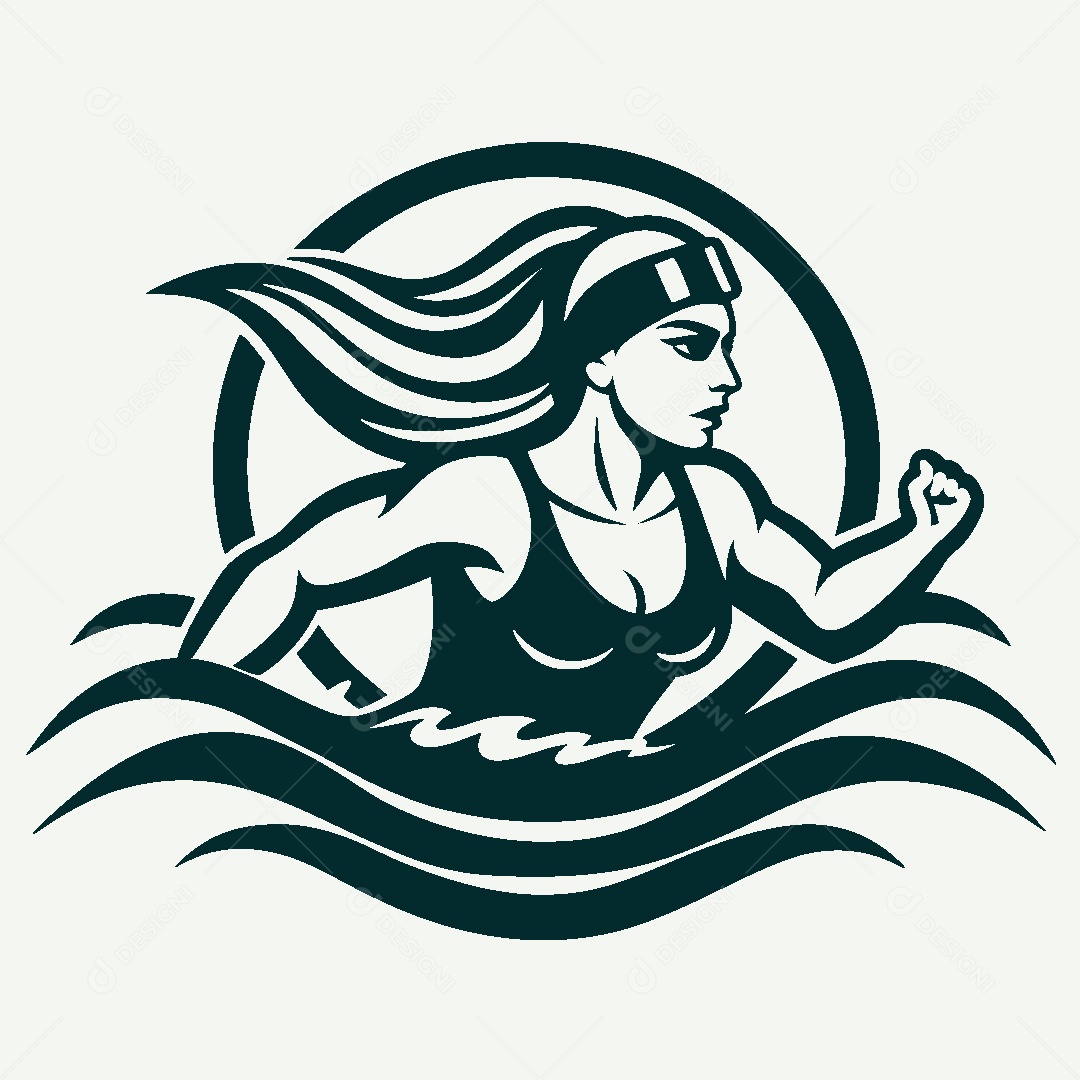 Modelo de Logo de Natação Vetor EPS