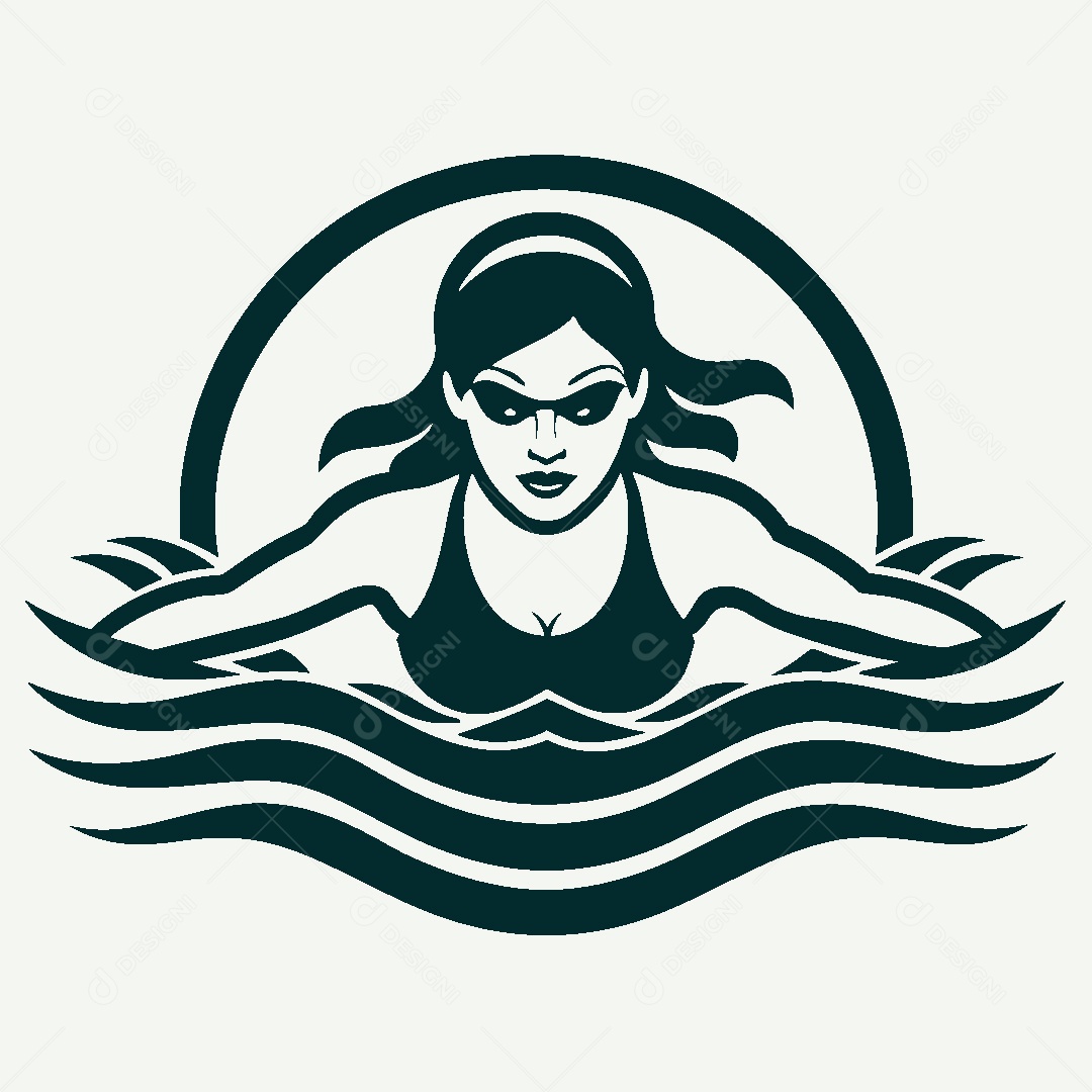 Modelo de Logo de Natação Vetor EPS