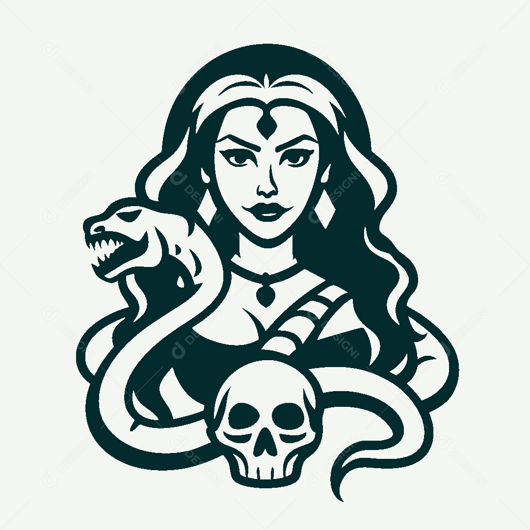 Modelo de Logo de Bruxa Vetor EPS