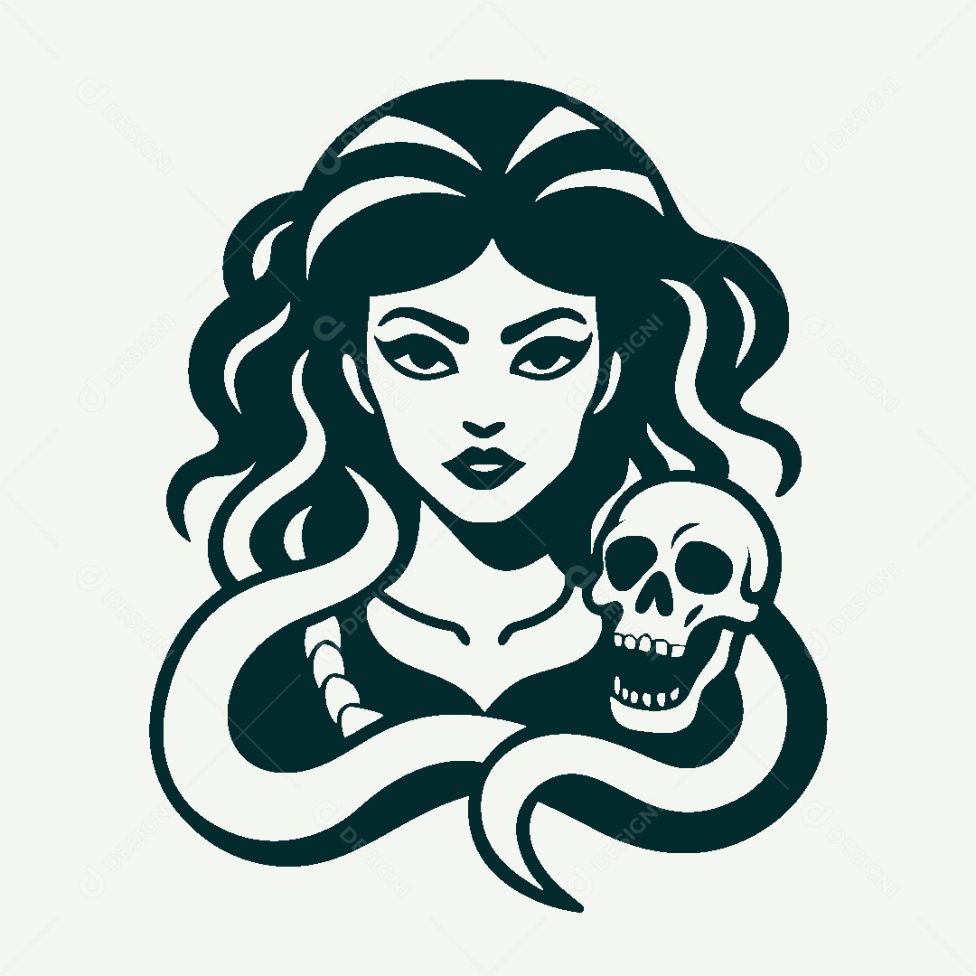 Modelo de Logo de Bruxa Vetor EPS