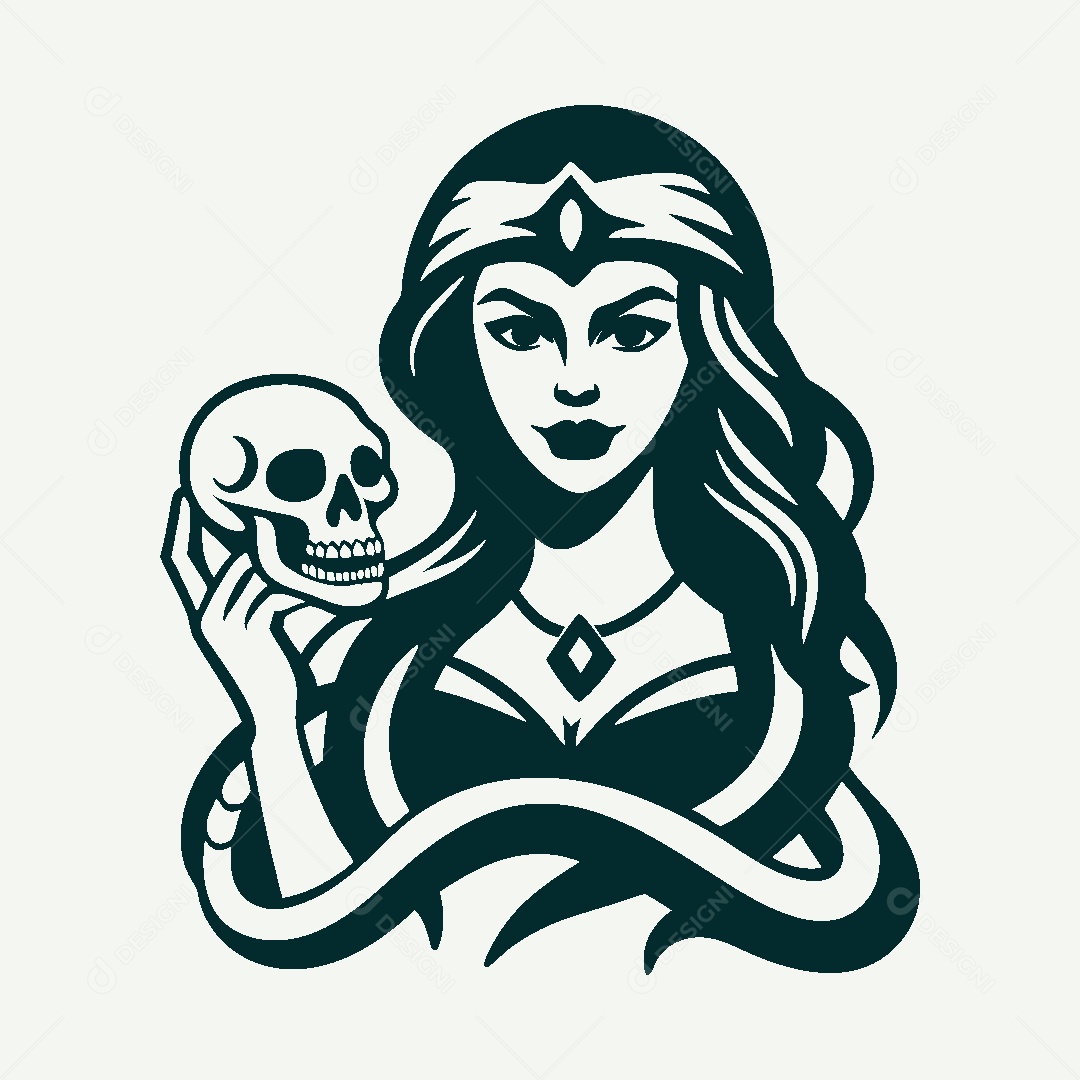 Modelo de Logo de Bruxa Vetor EPS