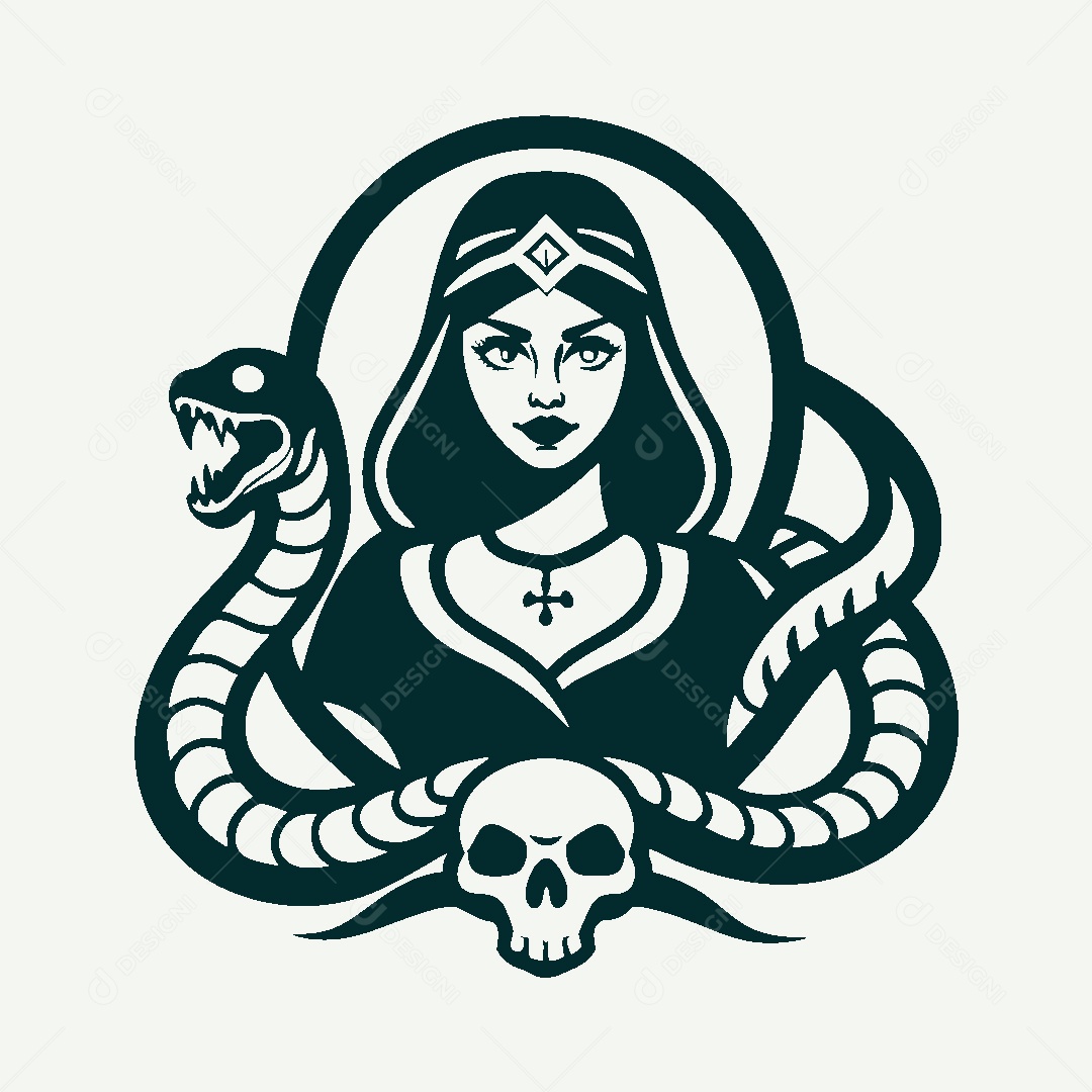 Modelo de Logo de Bruxa Vetor EPS