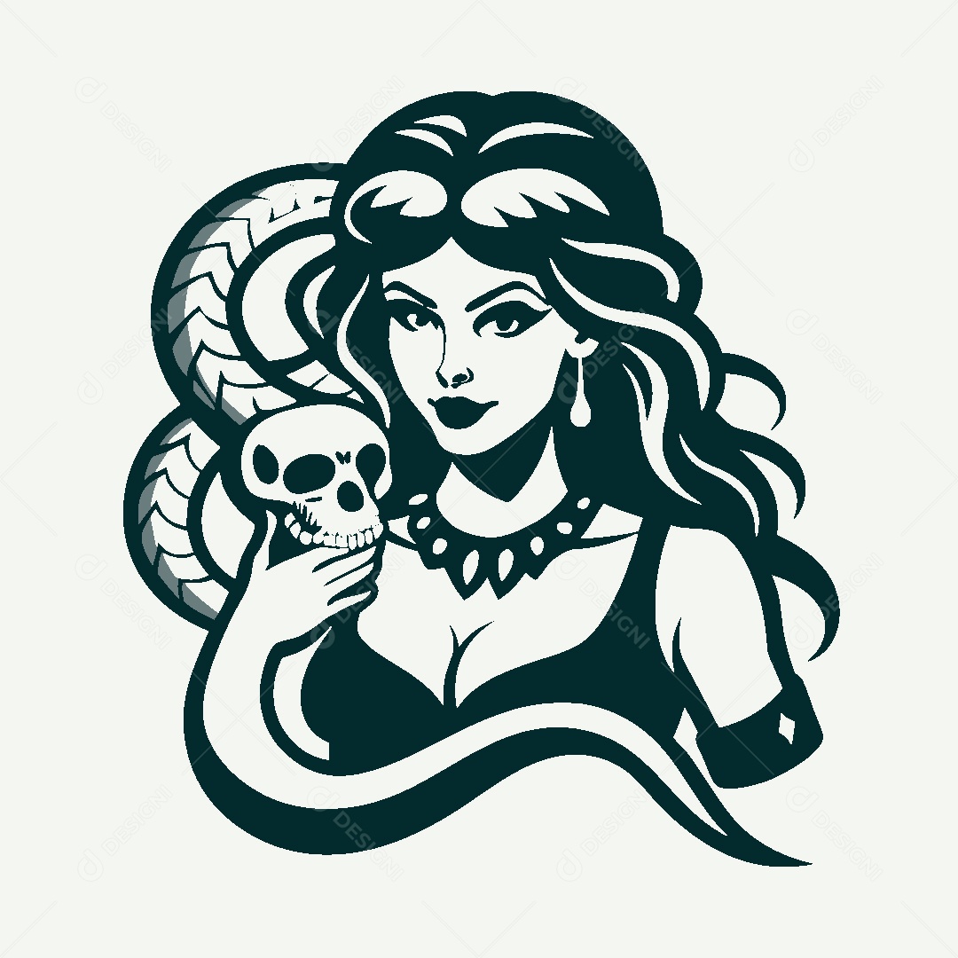 Modelo de Logo de Bruxa Vetor EPS