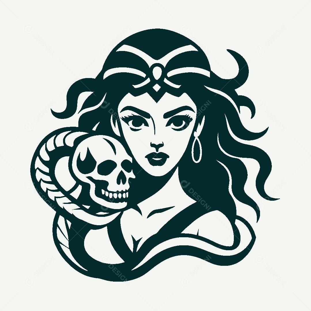 Modelo de Logo de Bruxa Vetor EPS