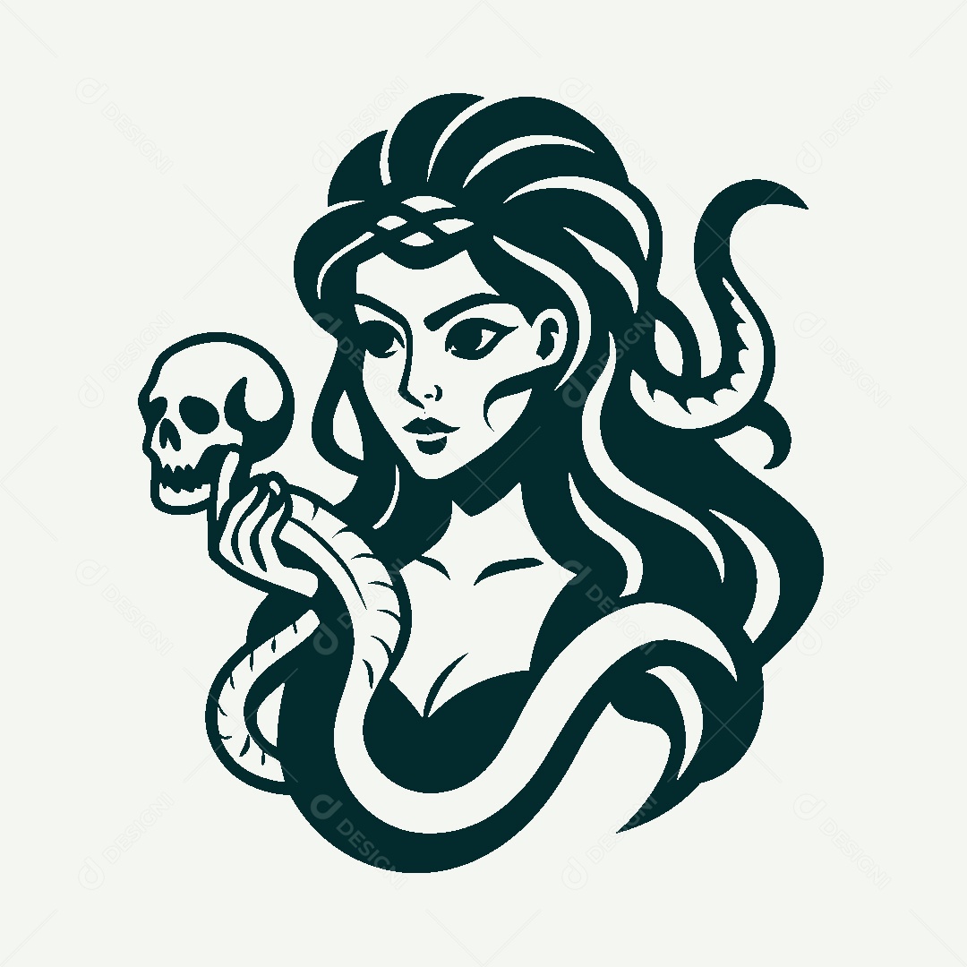 Modelo de Logo de Bruxa Vetor EPS