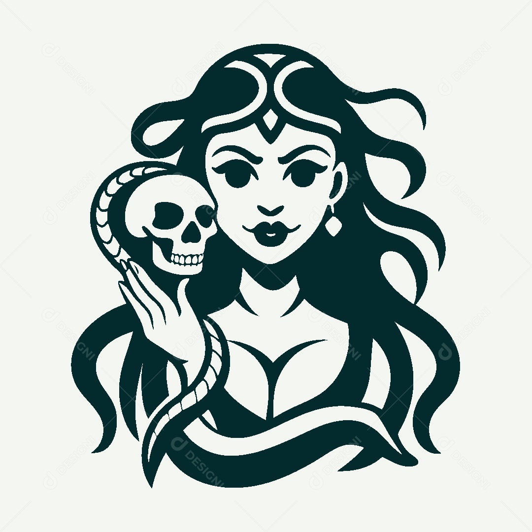 Modelo de Logo de Bruxa Vetor EPS