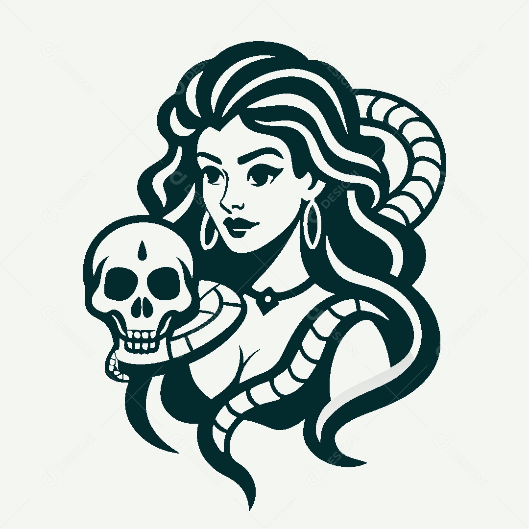 Modelo de Logo de Bruxa Vetor EPS