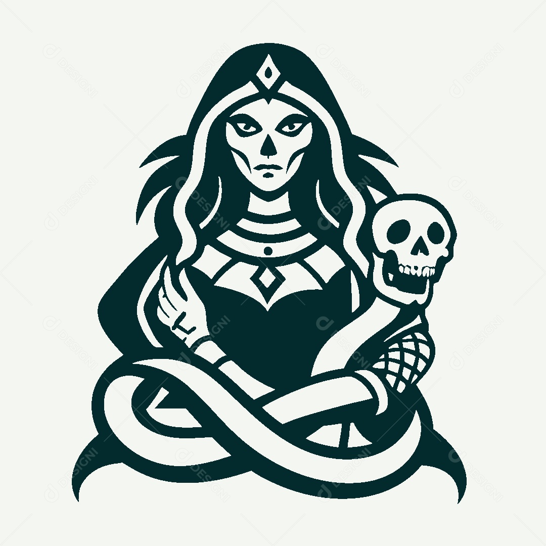 Modelo de Logo de Bruxa Vetor EPS