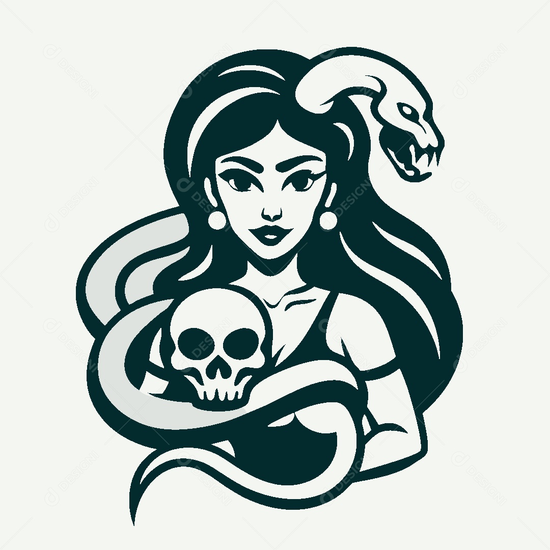 Modelo de Logo de Bruxa Vetor EPS