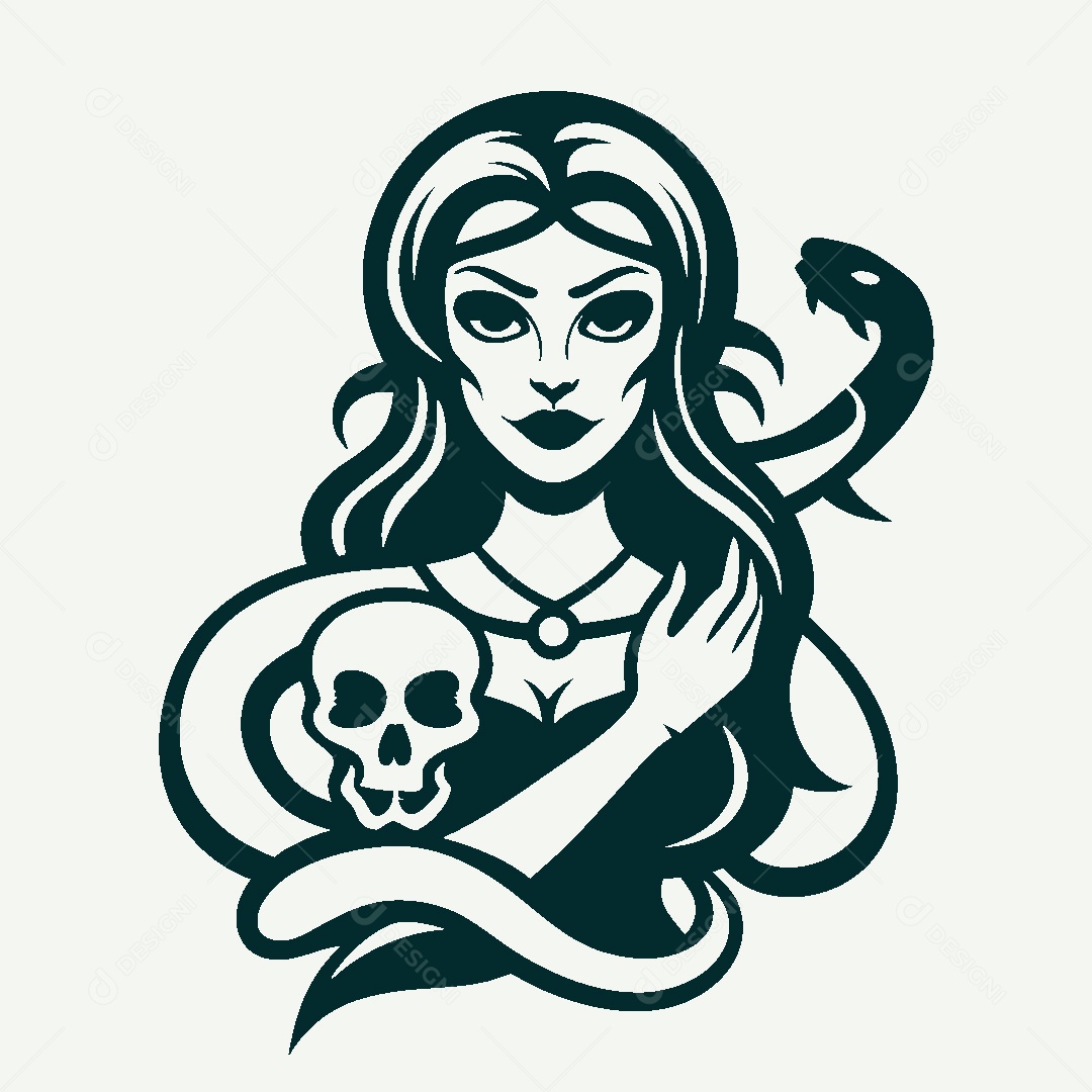 Modelo de Logo de Bruxa Vetor EPS