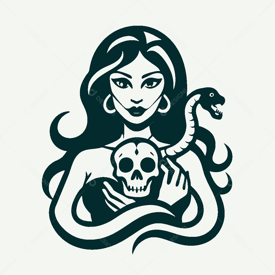 Modelo de Logo de Bruxa Vetor EPS