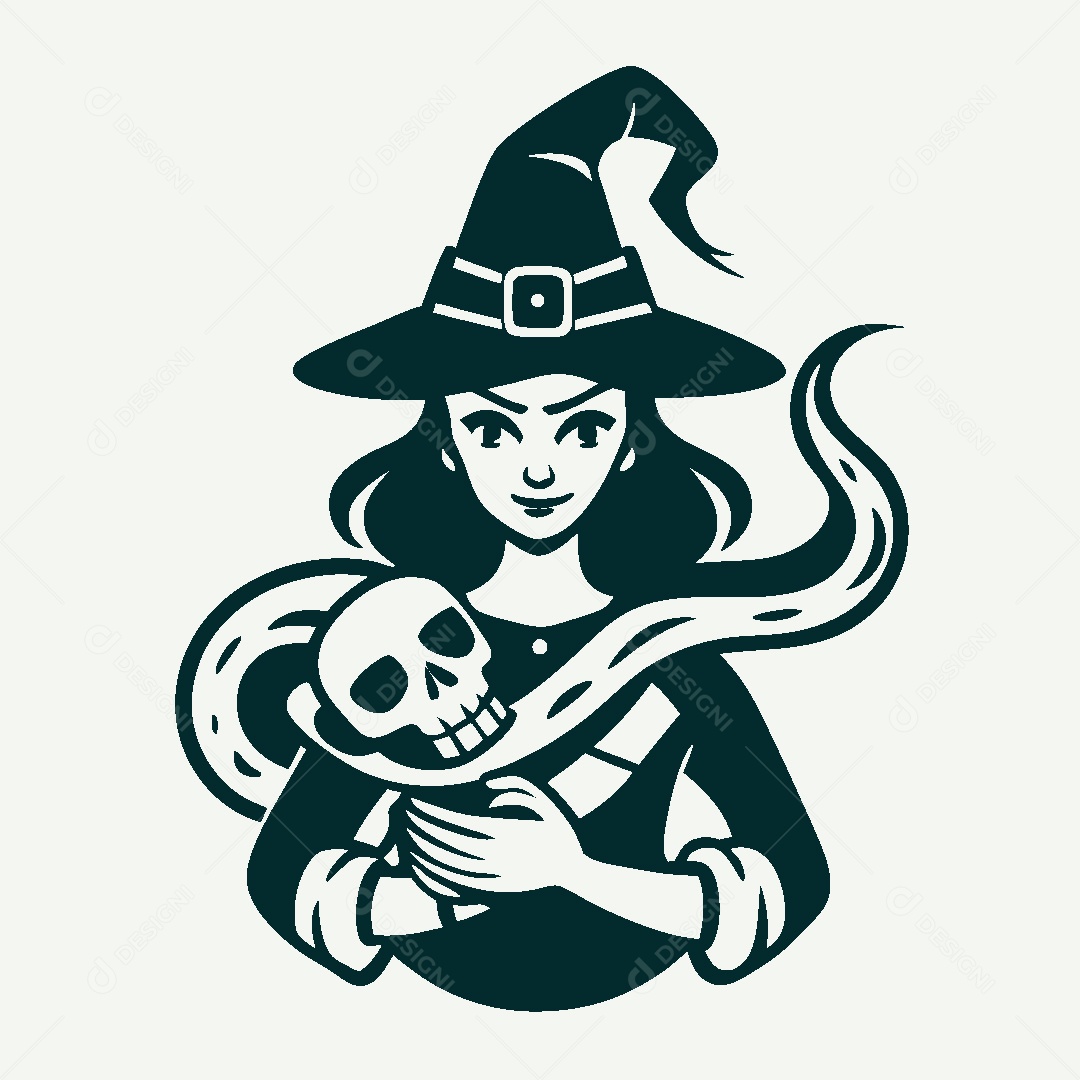 Modelo de Logo de Bruxa Vetor EPS