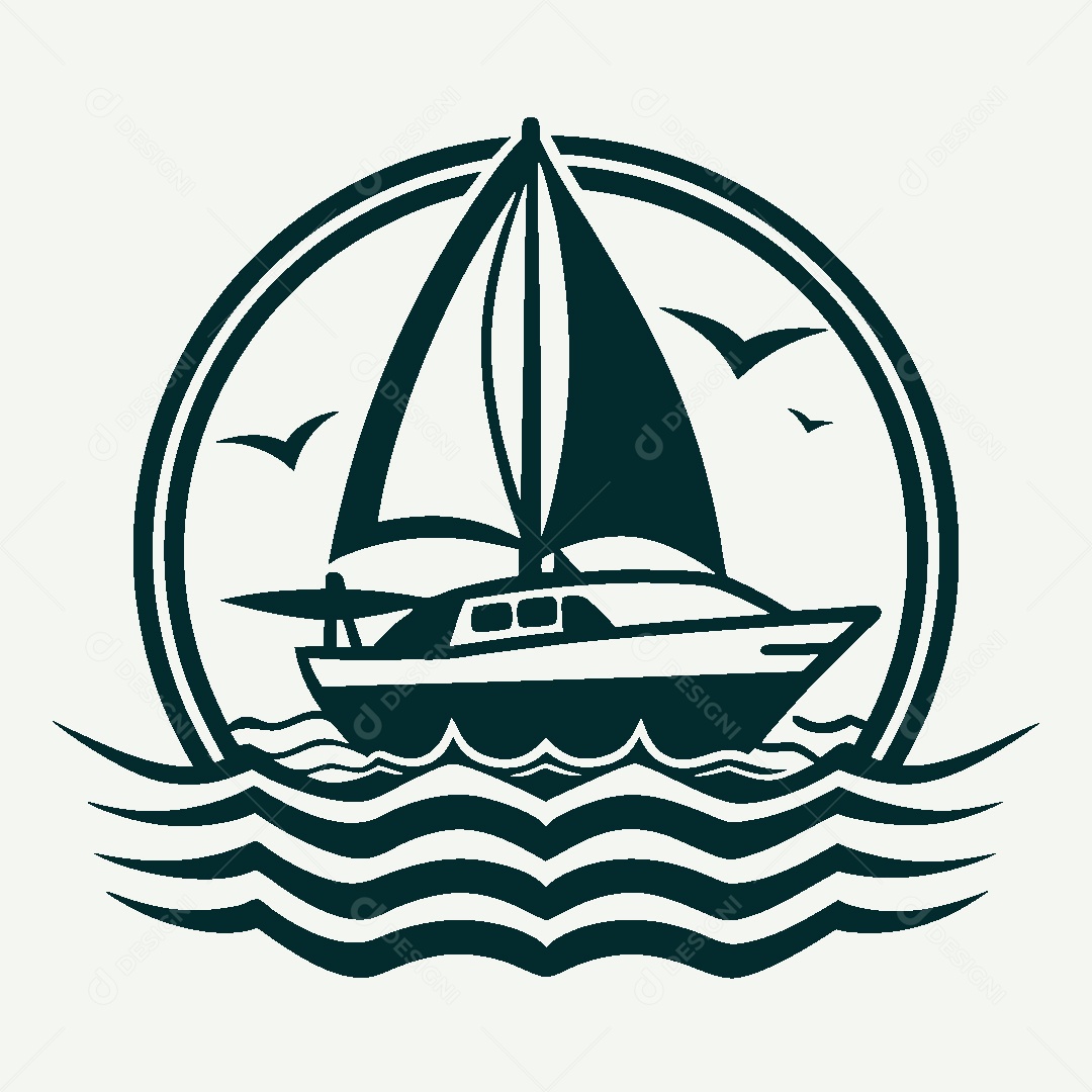 Modelo de Logo de Barco Vetor EPS