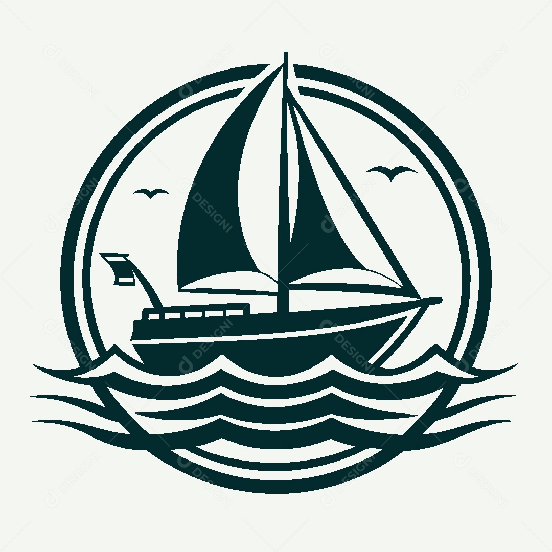 Modelo de Logo de Barco Vetor EPS