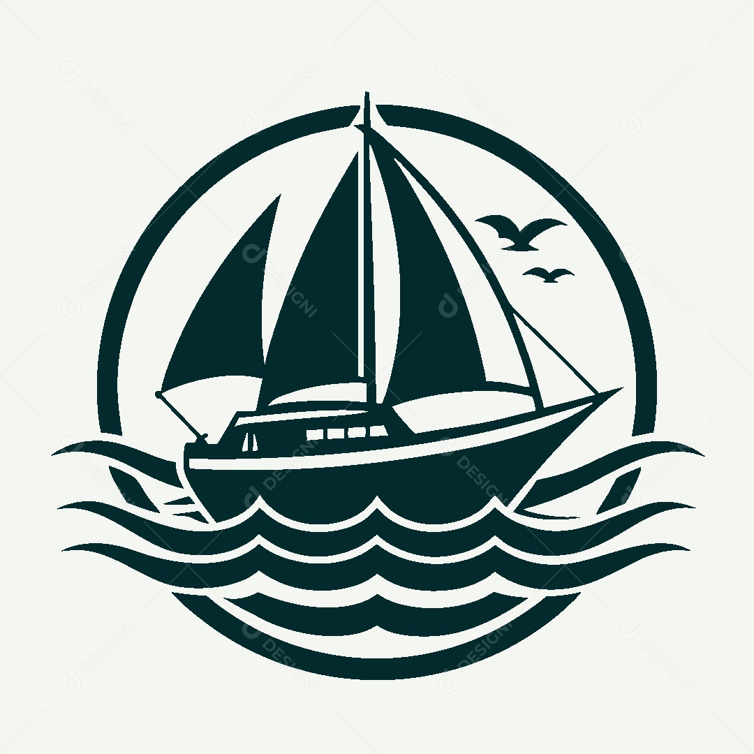 Modelo de Logo de Barco Vetor EPS