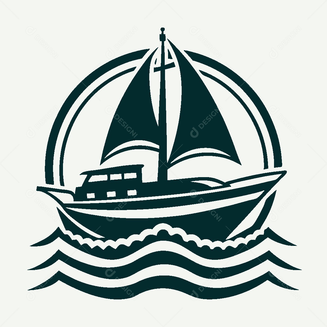 Modelo de Logo de Barco Vetor EPS