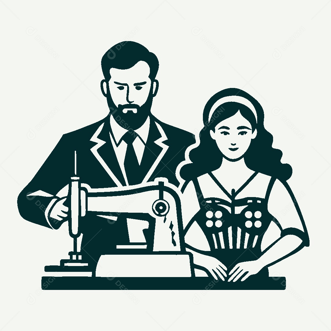 Modelo de Logo de Costura Vetor EPS