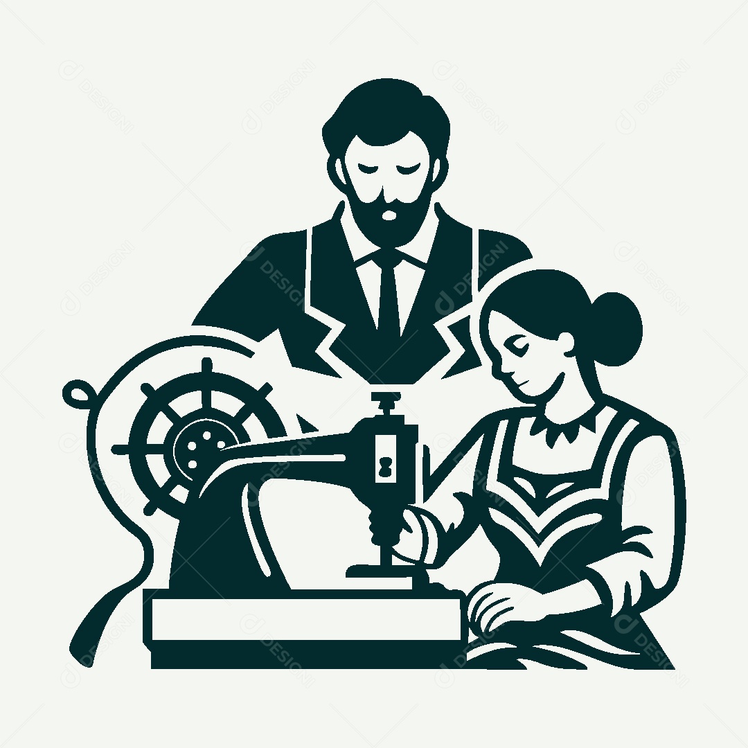 Modelo de Logo de Costura Vetor EPS