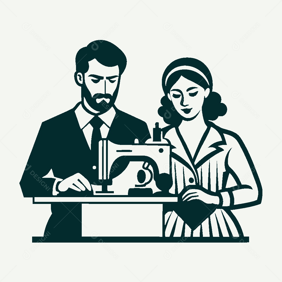 Modelo de Logo de Costura Vetor EPS