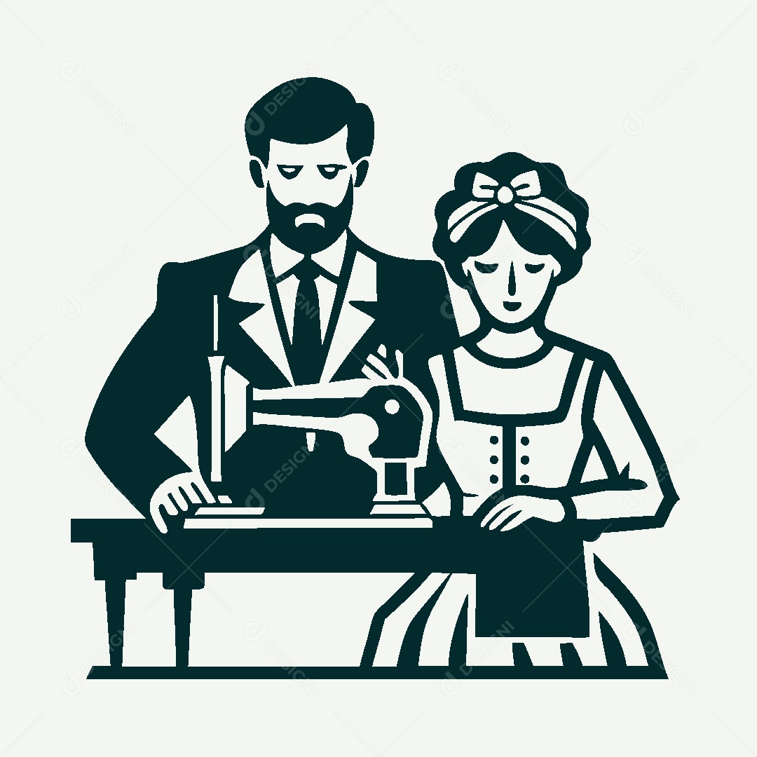 Modelo de Logo de Costura Vetor EPS